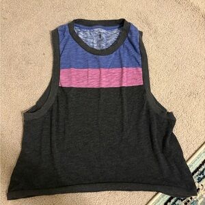 FP Movement Black and Pink Crop Muscle Tee
